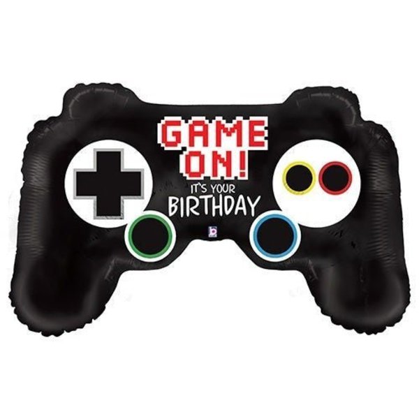 Loonballoon Collections, 36in. Game Controller Birthday LOON-LAB- 35020P-B-P